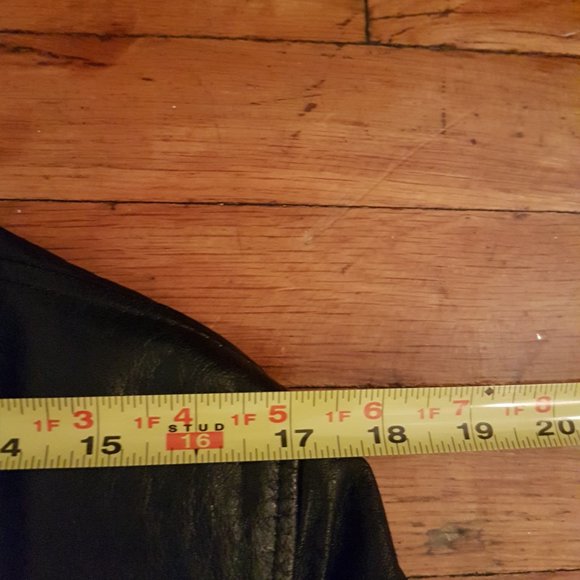 1970s Vintage Black Leather Jacket, Size S/M, Black Notched Collar - Picture 10 of 10